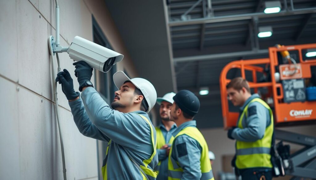 professional security camera installation team