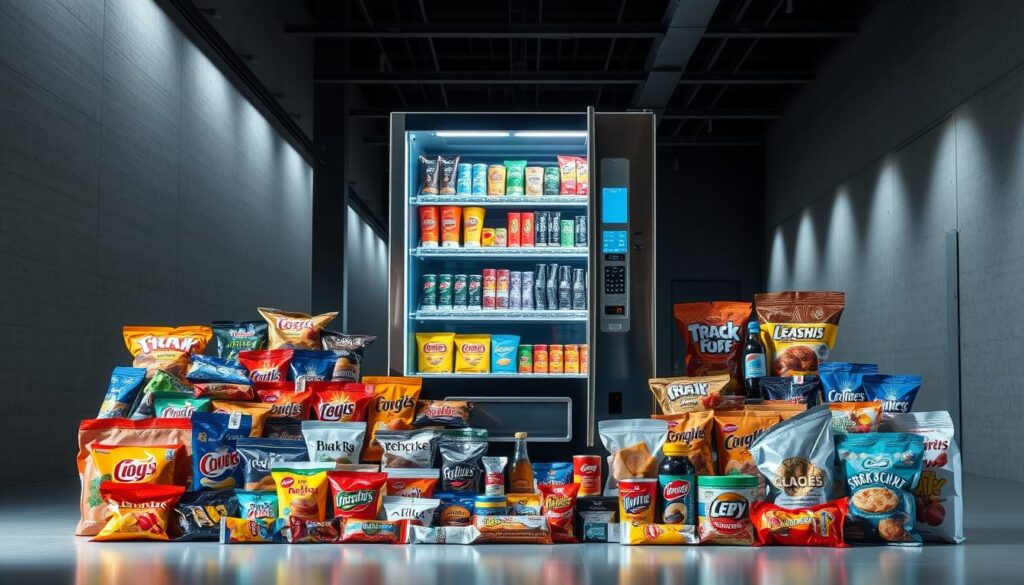diverse vending machine products